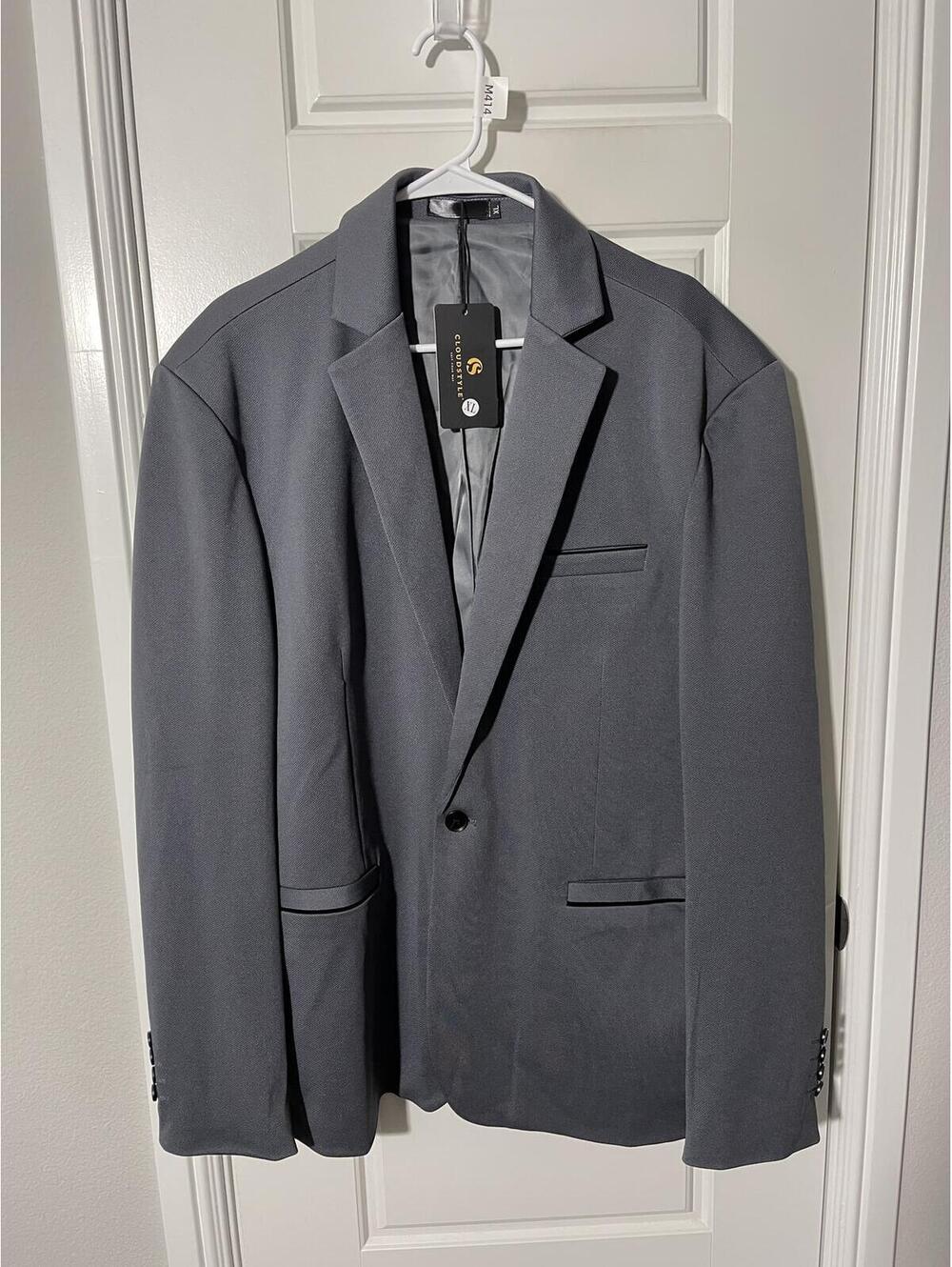 CloudStyle Suit for Men Size XL Gray Blazer M414